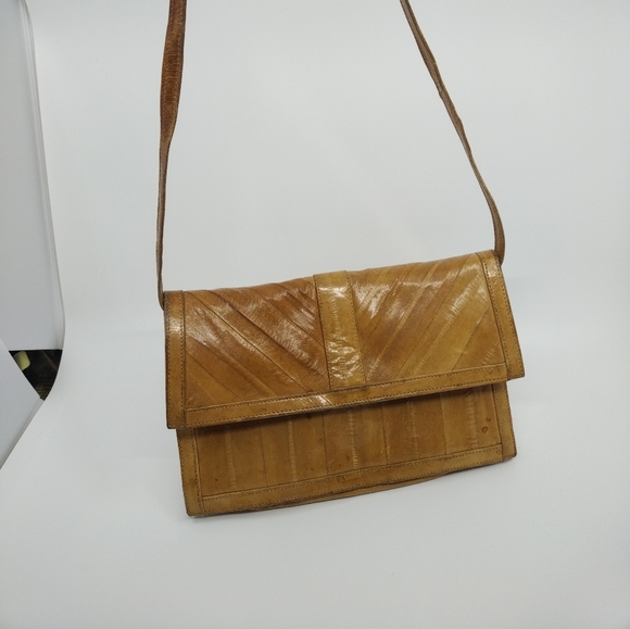 Vintage Eelskin Convertible Shoulder Bag Clutch Purse - Picture 4 of 12
